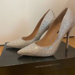 Silver Pumps 7.5 Bloomingdales Aqua Sparkle Bridal